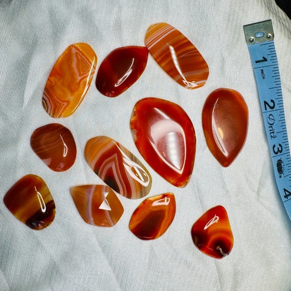 Lot of red carnelian agate cabachon, perfect for jewelry making - Picture 4 of 6